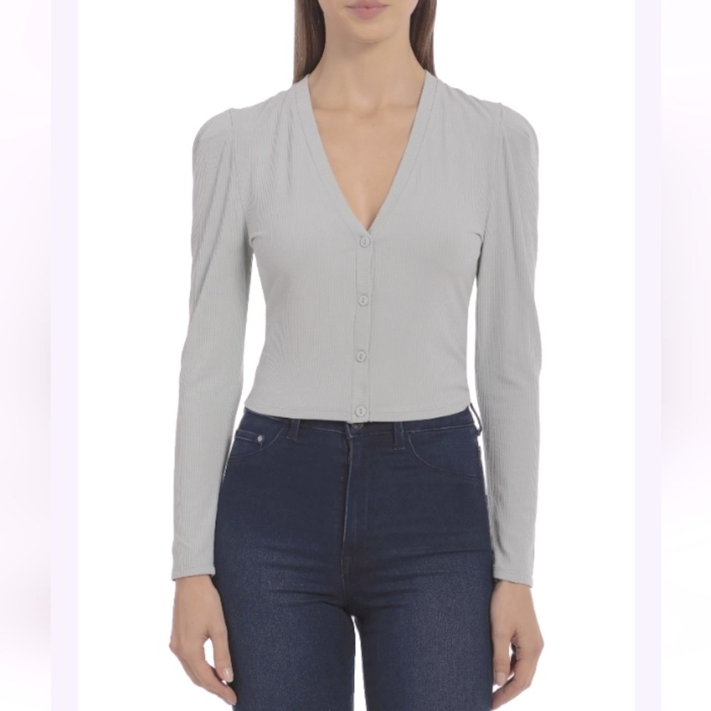 NWT Avec Le Filles Button-up Ribbed Cardigan/Shirt